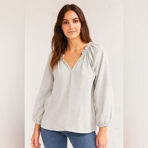 Calvin Klein Women's Plus Size Sportswear Everyday Loose Textured Stripe Blouse